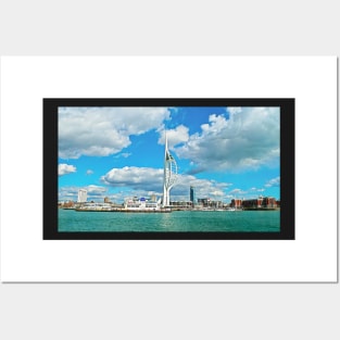 Spinnaker Tower panaromic view at Portsmouth Harbour Posters and Art